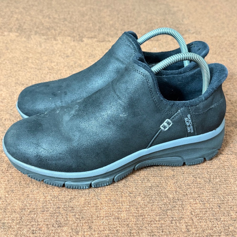 Skechers‎ Slip-ins On-the-GO Cozy Choice Black Faux Fur Shoes 167872 Womens 9.5